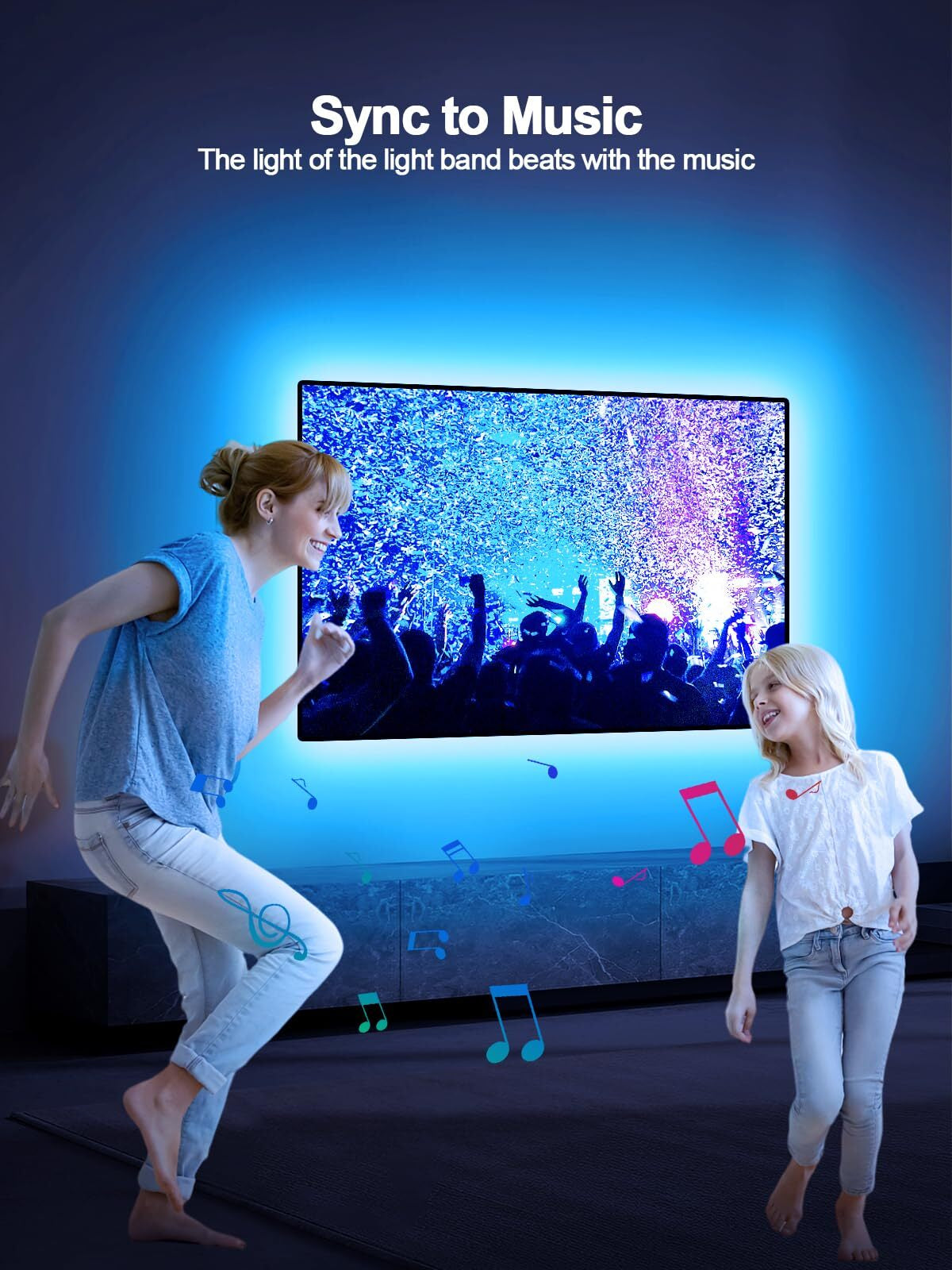 Illuminate Your Entertainment: 13.1Ft LED Lights for 40-65 Inch TVs Enhance Your Viewing Experience!