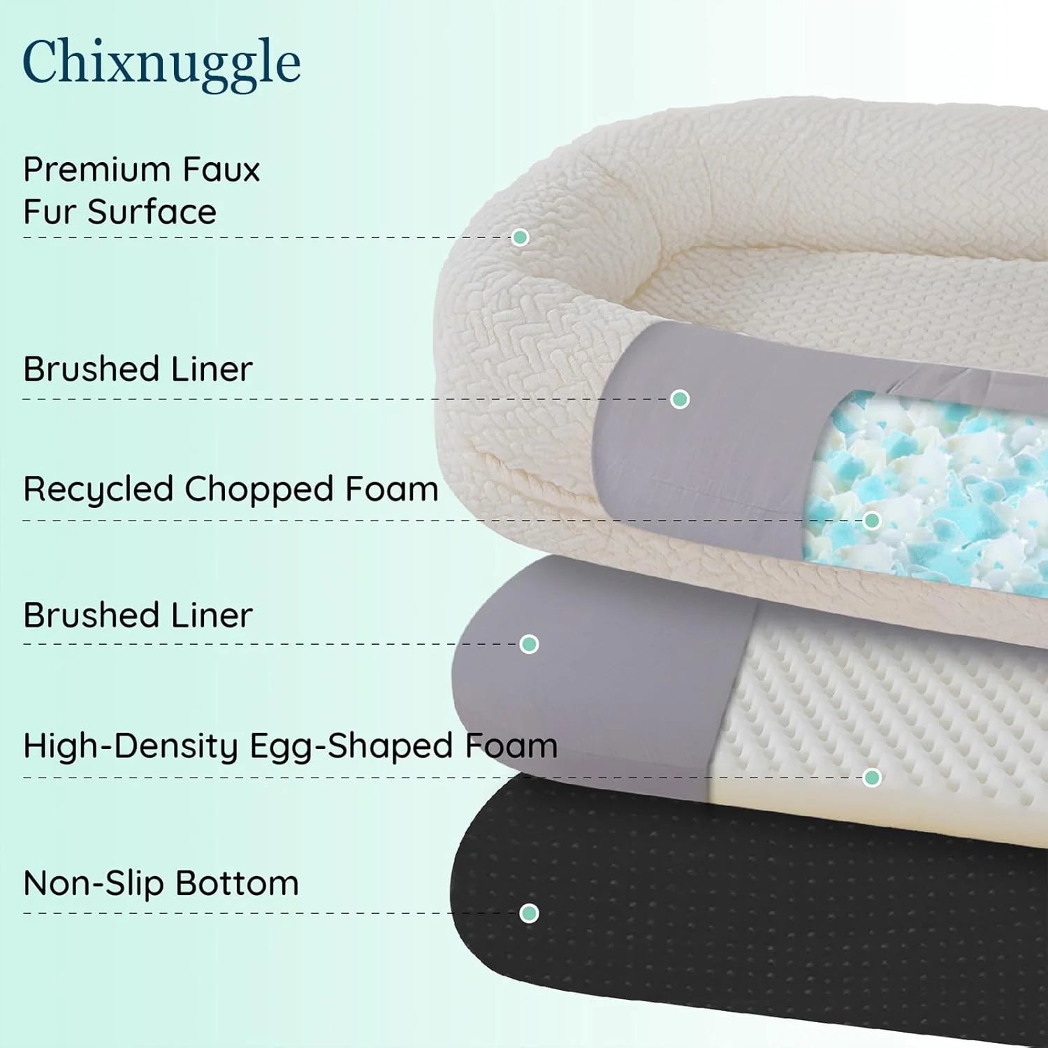Indulge in Luxury with the Giant Ivory White Human Dog Bed - Orthopedic Foam Comfort with Cozy Blanket and Portable Design