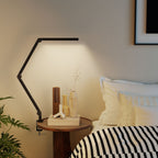Versatile LED Desk Lamp with Dual Colour Modes - Dimmable Clamp Table Lamp for Study & Work - Sleek Black Design