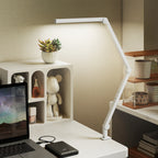 Versatile LED Desk Lamp with Dual Colour Modes - Dimmable Clamp Table Lamp for Study & Work - Sleek Black Design