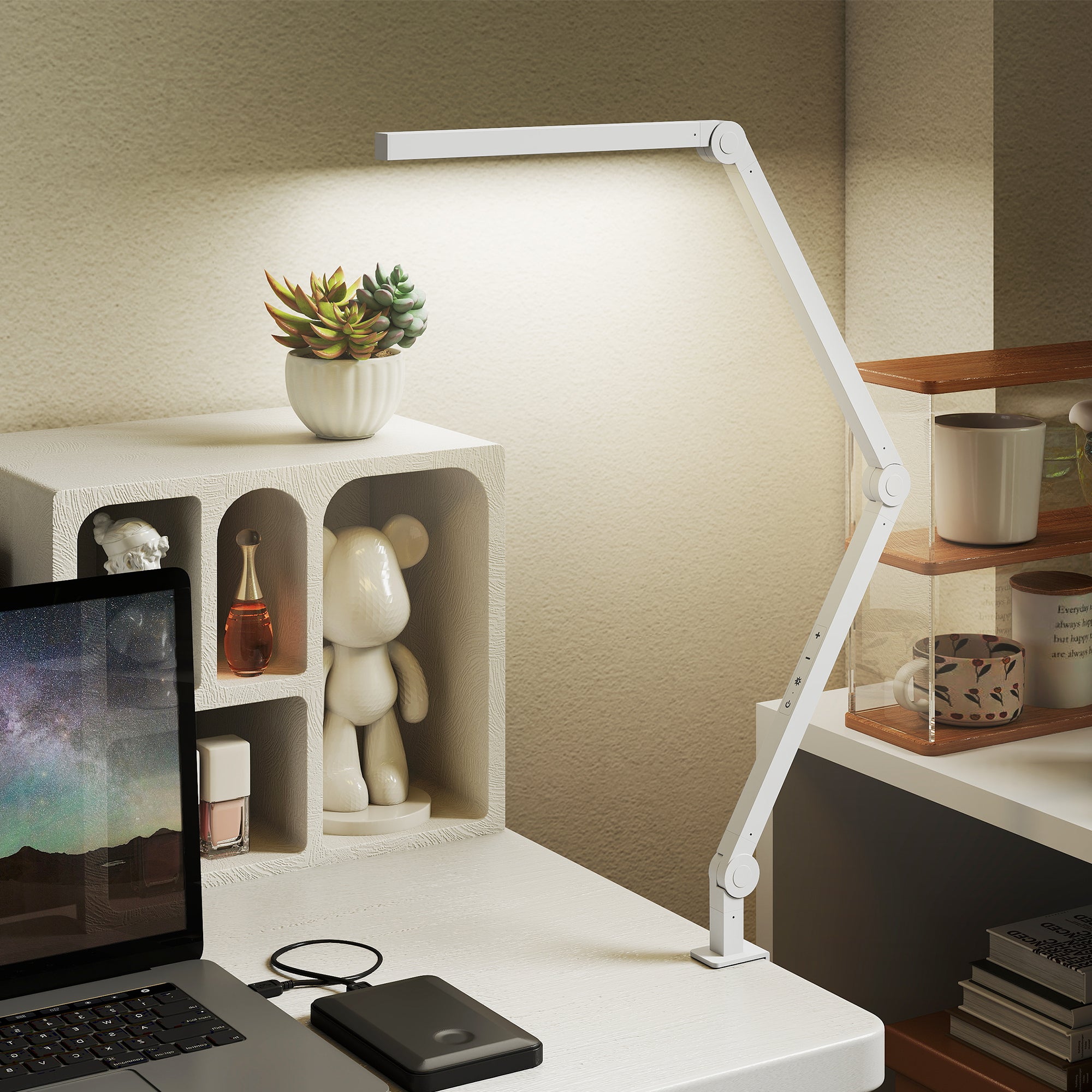 Versatile LED Desk Lamp with Dual Colour Modes - Dimmable Clamp Table Lamp for Study & Work - Sleek Black Design