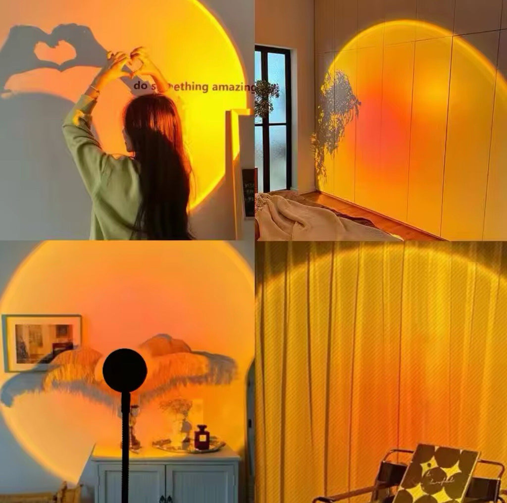 16-Color 360° Sunset Projector Lamp with USB Remote - Perfect LED Desk Night Light