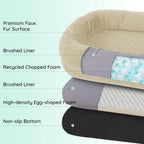 Ultimate Luxury Human Dog Bed - Extra Large Faux Fur Comfort with Ergonomic Support and Cozy Blanket