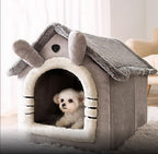 Cozy and Stylish Large Grey Pet Cat Bed - Perfect Warm House for Cats and Dogs!