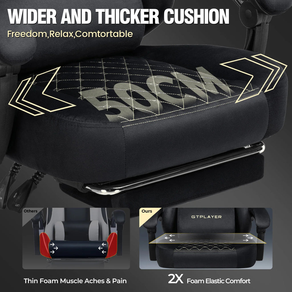 Ultimate Comfort: Ergonomic Fabric Gaming Chair with Adjustable Footrest and Lumbar Support for Home Office