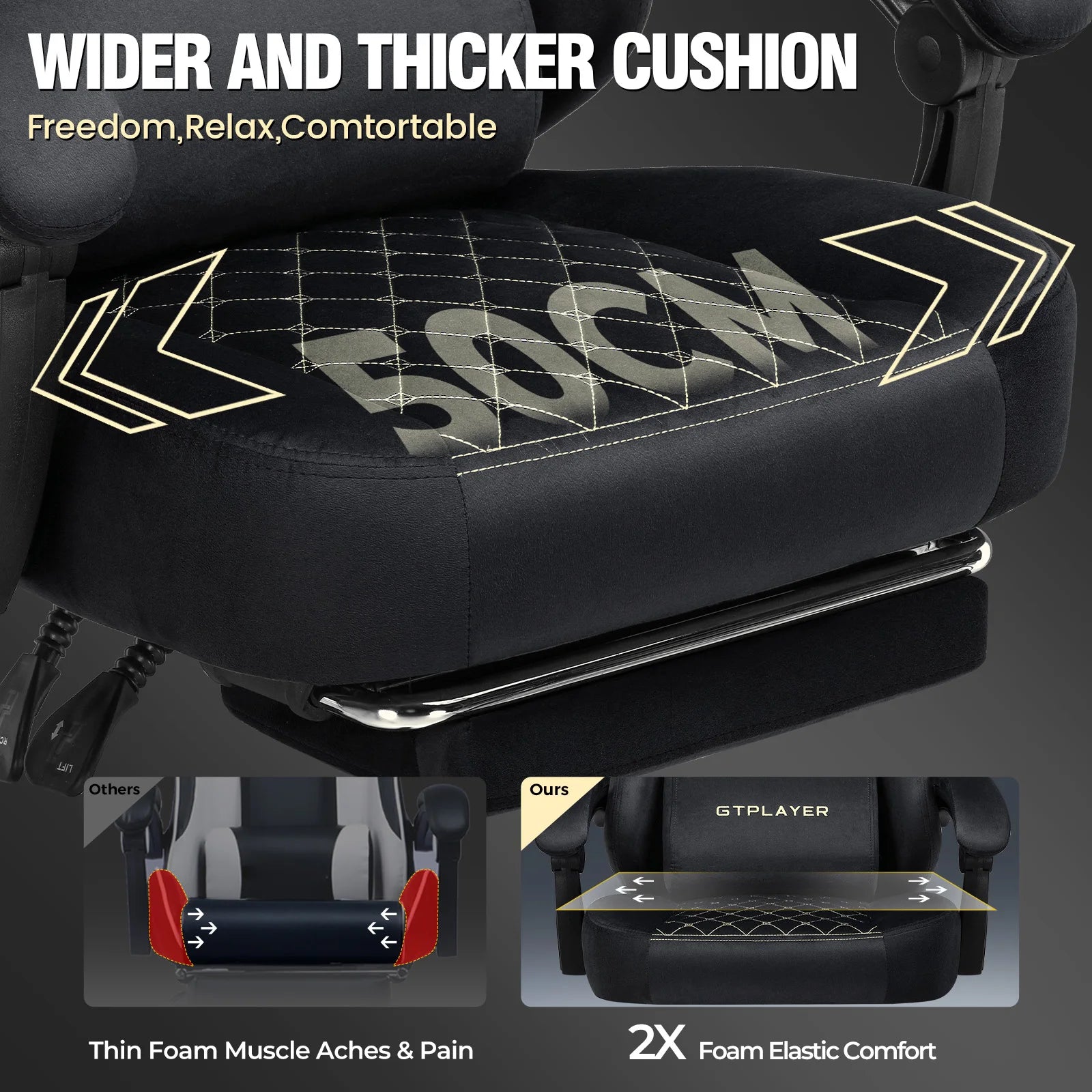 Ultimate Comfort: Ergonomic Fabric Gaming Chair with Adjustable Footrest and Lumbar Support for Home Office