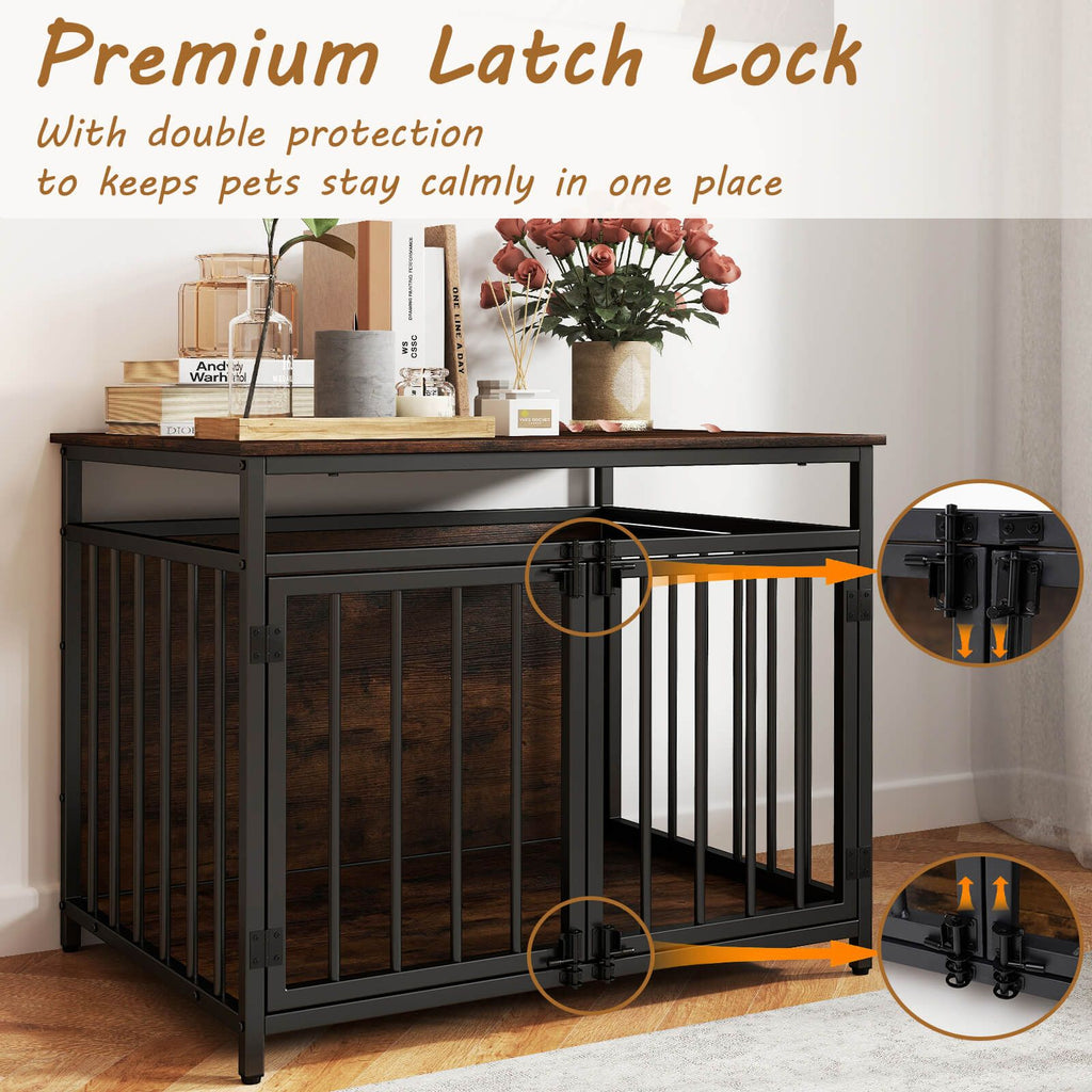 Stylish and Durable 3-Door Dog Crate with Hollow Top – The Perfect Home for Your Small to Medium Dogs!