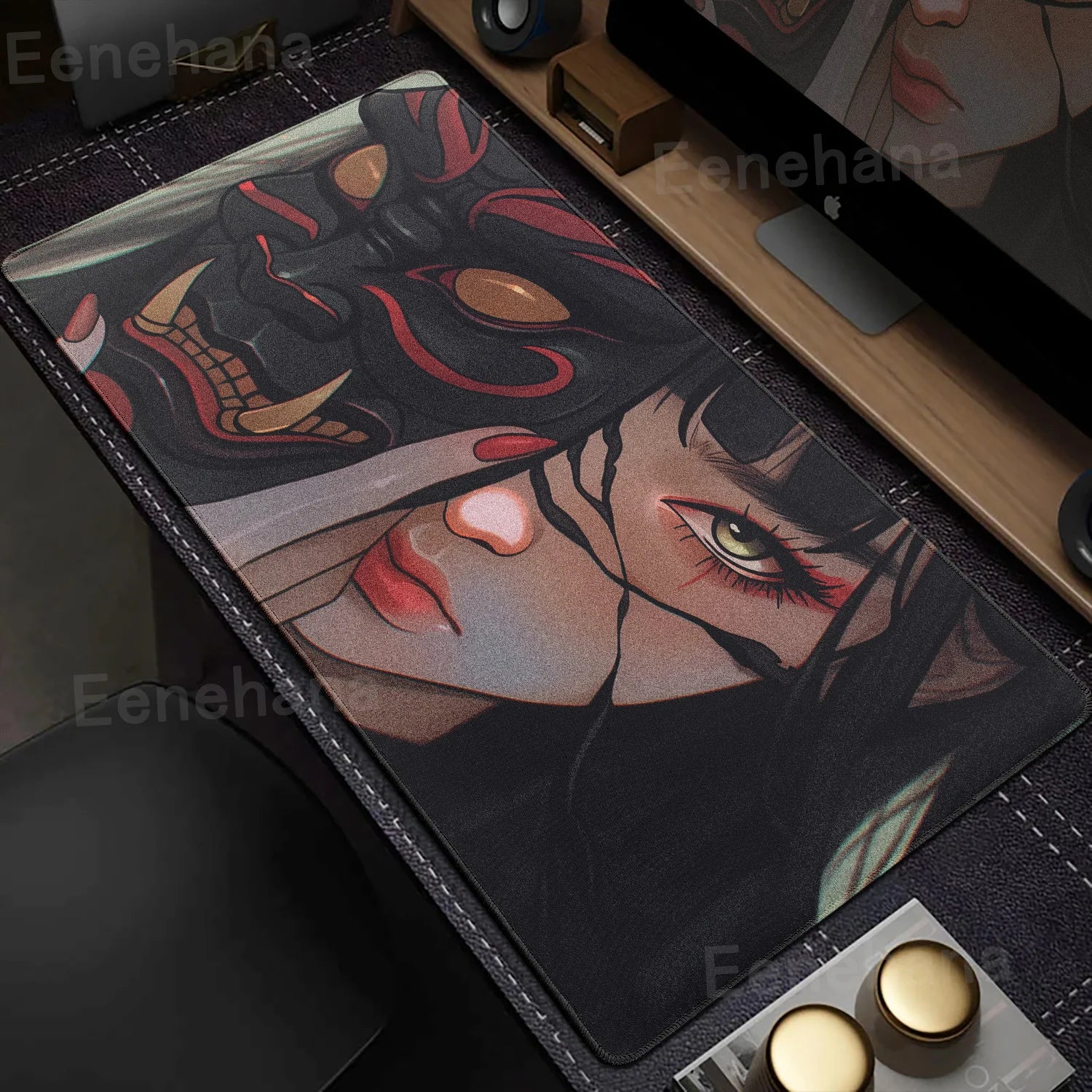 Elevate Your Gaming Experience with the Japanese Mask Girl XXL Non-Slip Mouse Pad - Perfect for Gamers and E-Sports Enthusiasts