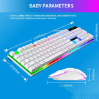 Mechanical Gaming Keyboard Mouse Combo Set LED Light Backlit Computer Desktop PC