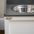 Elevate Your Pet's Dining Experience with Our Stylish Stainless Steel Raised Dog Bowl Featuring a Spacious 21L Storage Drawer for Large Dogs