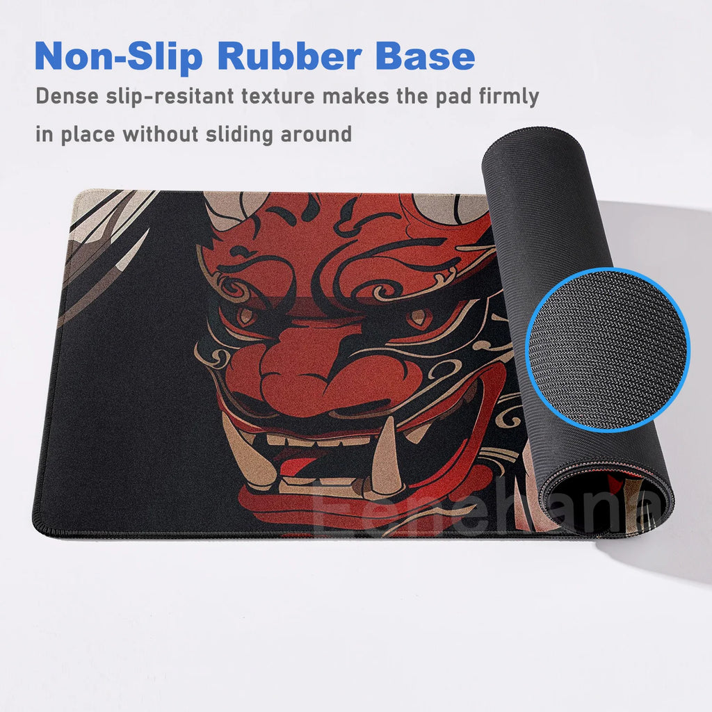 Elevate Your Gaming Experience with the Japanese Mask Girl XXL Non-Slip Mouse Pad - Perfect for Gamers and E-Sports Enthusiasts