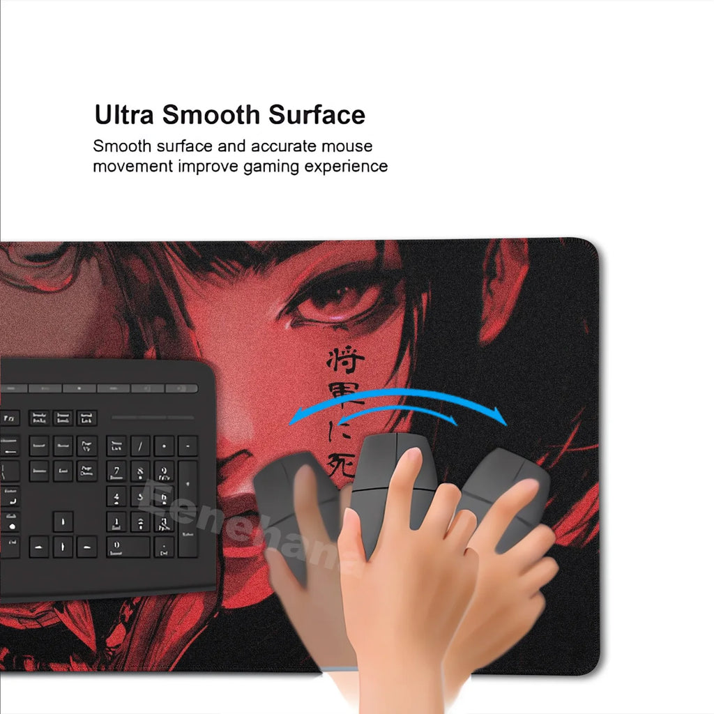 Elevate Your Gaming Experience with the Japanese Mask Girl XXL Non-Slip Mouse Pad - Perfect for Gamers and E-Sports Enthusiasts