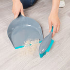 Beldray Antibac Pet Dustpan & Brush Set - Effortless Cleaning for Pet Owners with Rubber Bristles and Squeegee