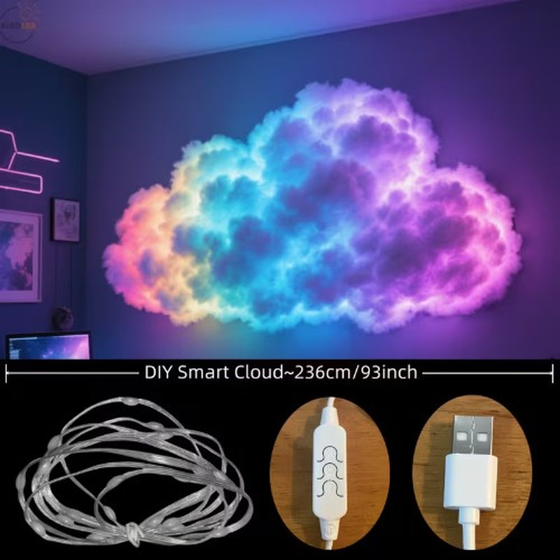 RGB Thunder Cloud Night Lamp - Perfect USB Bedroom Decor for Esports Fans in the UK