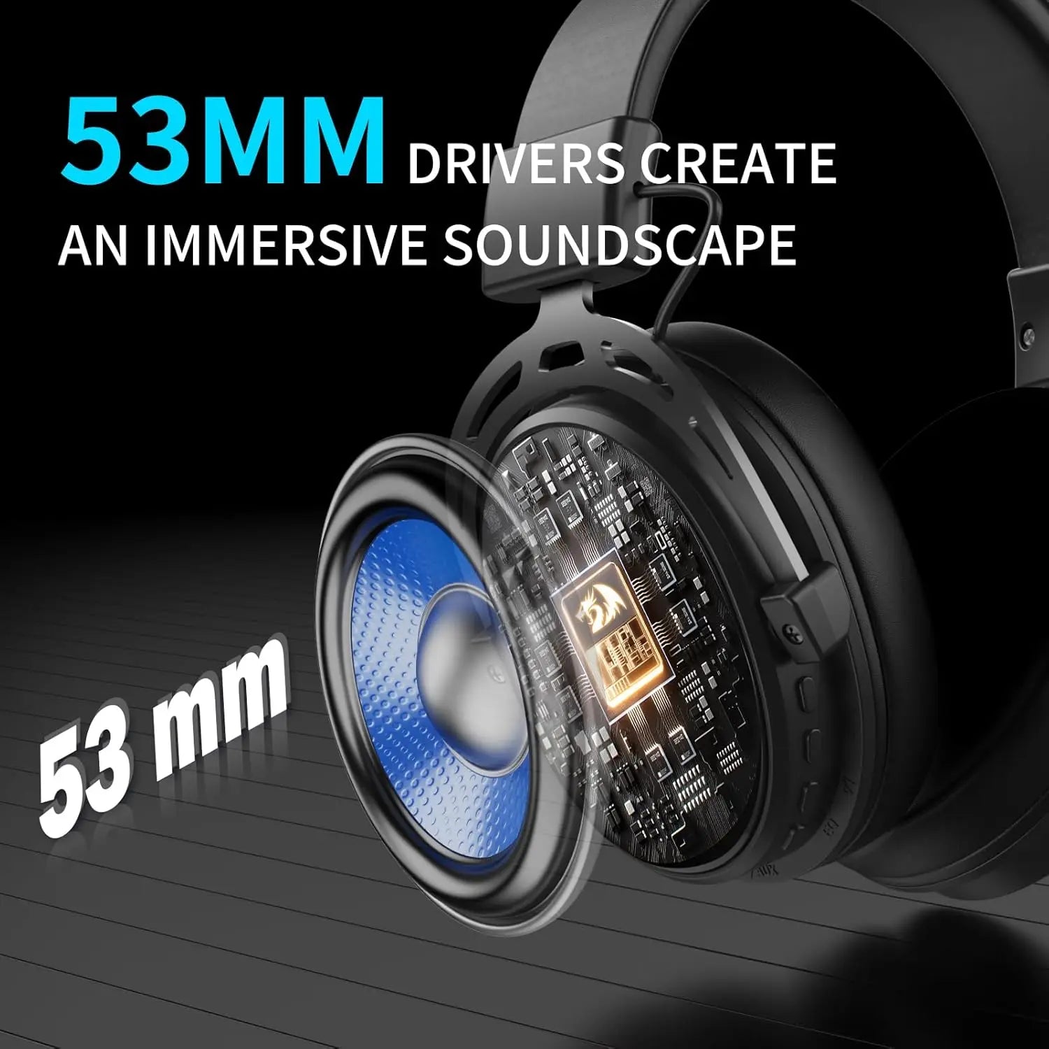 Experience Unmatched Gaming Audio with the H375 Wired Gaming Headset - 53mm Drivers, 7.1 Surround Sound, and Detachable Noise-Cancelling Mic