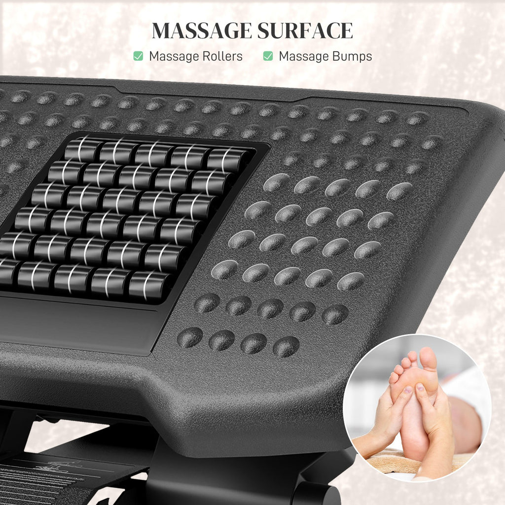 Experience Ultimate Comfort with the Adjustable Ergonomic Foot Rest Under Desk Featuring Soothing Massage Rollers