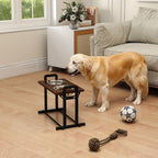 Elevate Your Dog's Dining Experience with Adjustable Raised Bowls - Stylish Brown Design with 4 Heights & 3 Angles