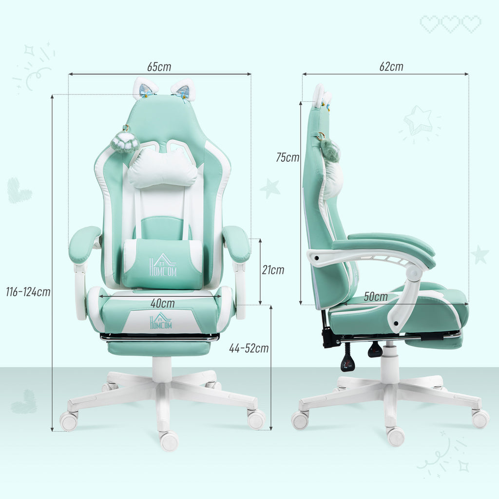 Experience Ultimate Comfort with the Ergonomic Racing Gaming Chair Featuring Recline and Footrest in Sleek Black Faux Leather