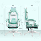 Experience Ultimate Comfort with the Ergonomic Racing Gaming Chair Featuring Recline and Footrest in Sleek Black Faux Leather