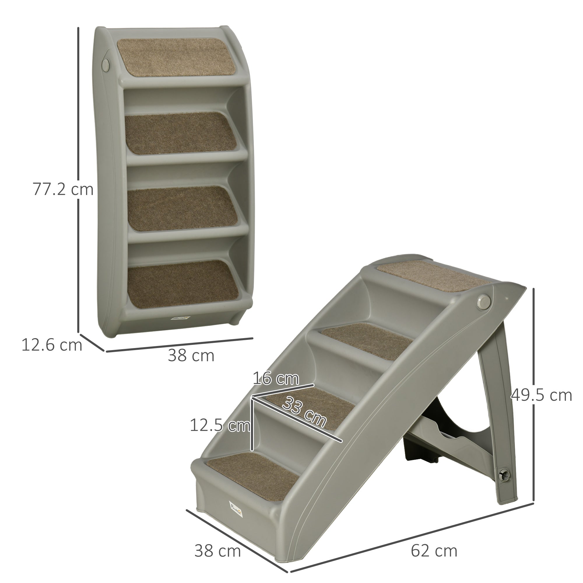 Elevate Your Pet's Comfort with Non-Slip 4-Step Portable Dog Stairs for Easy Access to Beds and Sofas